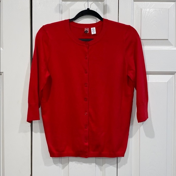 Nordstrom BP 3/4 Sleeve Red Cardigan size XL EUC - Picture 3 of 4